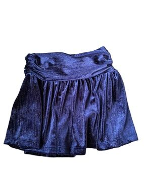 Girls Zara Shimmery Navy Blue Metallic Mini Skirt